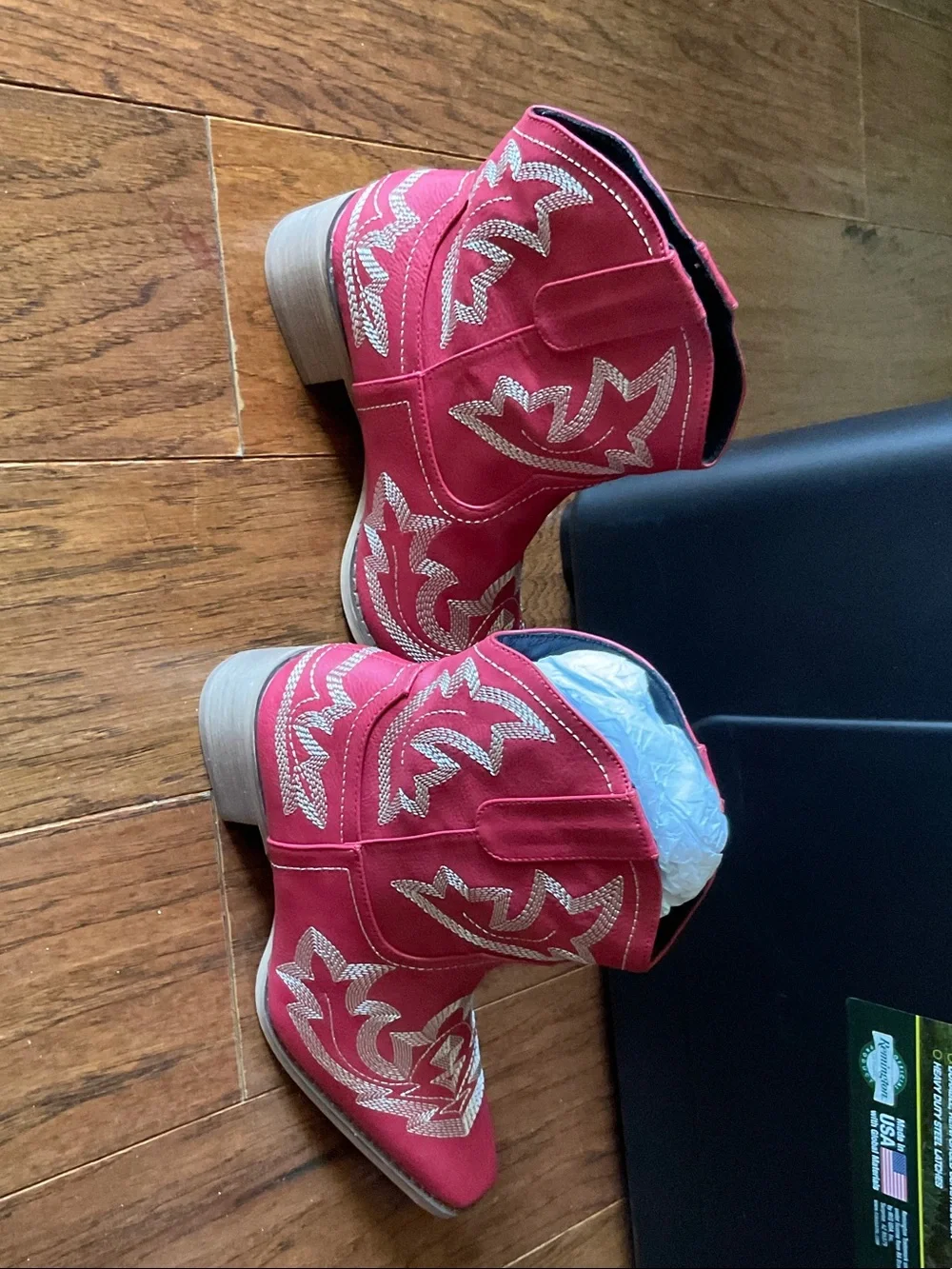 Coconuts by Matisse Pink Embroidered Western Ankle Booties